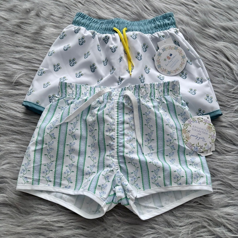 Edgehill Collection Boys Nwt Lot of 2 Swim Trunks Shorts